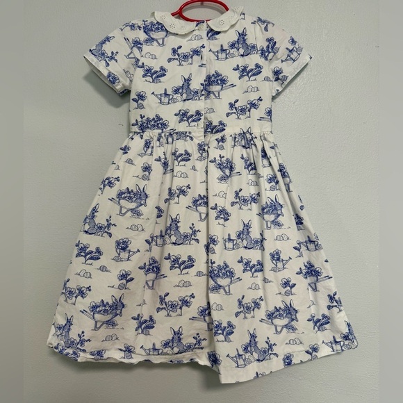 Gymboree Girls Easter Dress Blue Belle Bunny Size 6T traditional Modest - Picture 4 of 5